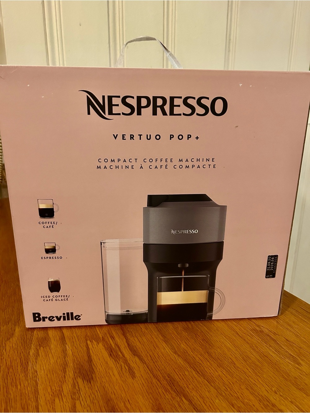 NIB Nespresso Vertuo Pop+ coffee machine manufactured by Breville